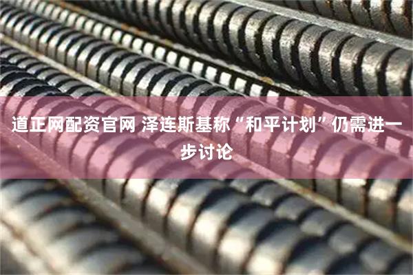 道正网配资官网 泽连斯基称“和平计划”仍需进一步讨论